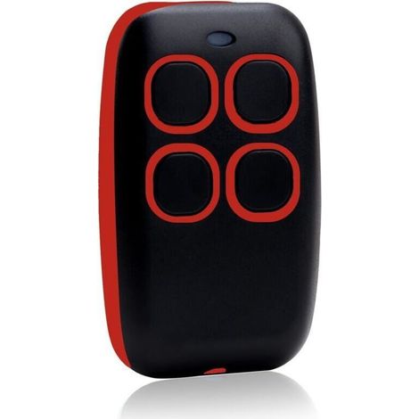 Télécommande Universelle 4 en 1 pour Portails et Garages – Télécommande Rolling Code Multifréquence de 280 à 868 MHz, Programmateur Autoapprenant avec Liste de Compatibilité (Rouge) (1/3)