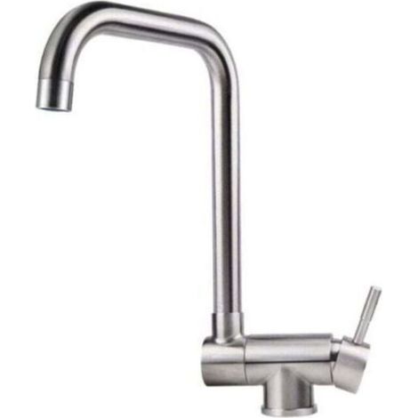 Pair Robinet de Cuisine Rabattable, Mitigeur Evier Repliable en Acier Inoxydable devant Fenêtre, Robinet Évier Pivotant à 360º Brossé (1/4)