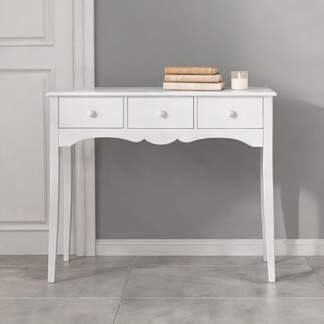 Console alb en MDF 100 x 32 x 85 cm (1/5)