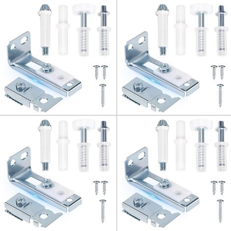 Kit de réparation de quincaillerie pour porte de placard pliante (4 pièces), compatible avec les rails de porte de 22 à 25 mm de large, couleur argent. (1/5)