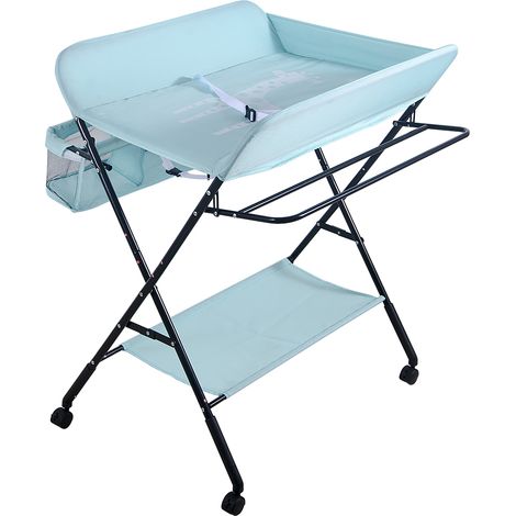 Babypflegetisch Wickeltisch Wickelauflage Mulde Kommode Unterlage Wickeln Baby Kind klappbar Grün (1/5)