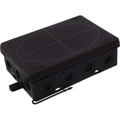 Wiska 10109597 Abzweigkasten (L x B x H) 125 x 86 x 41 mm Schwarz (RAL 9005) IP55 1 St.