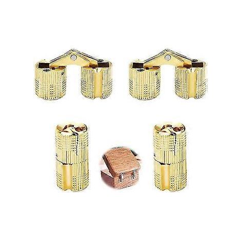 4 Stück Kastenscharniere, Zylinderscharniere, verdeckte Messingscharniere, unsichtbare Fassscharniere 12 mm