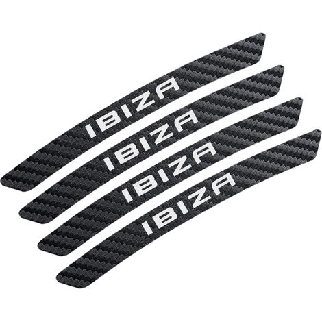 (Pour Ibiza) 4 autocollants pour moyeux de roue de voiture, style fibre de carbone, compatibles avec les sièges sport, accessoires de décoration auto (1/5)