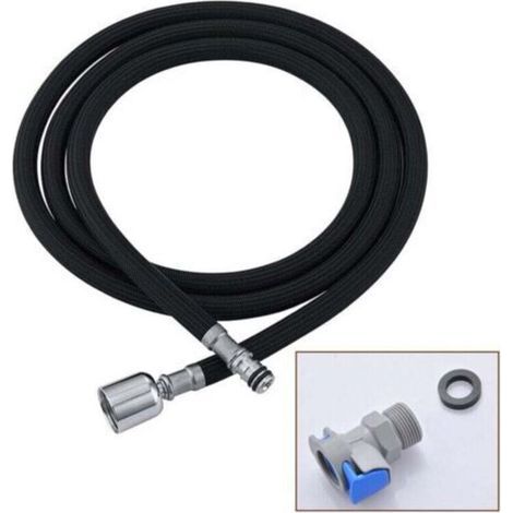 Tuyau De Rechange - M15x1mm x G1/2 - Pour Robinet Cuisine Evier Douchette - 150 Cm - Nylon Noir