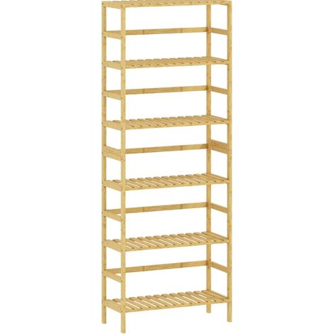 Standregal aus Bambus, 6 Ebenen, verstellbare Regalböden, 60 x 26 x 161 cm, natur (1/5)