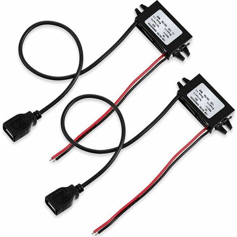 Stück Kfz-Stromwandler DC 12V auf 5V/3A, Abwärtswandler-Adaptermodul mit USB-Buchse zum Laden von Autotelefonen, Radio und Audio (1/5)