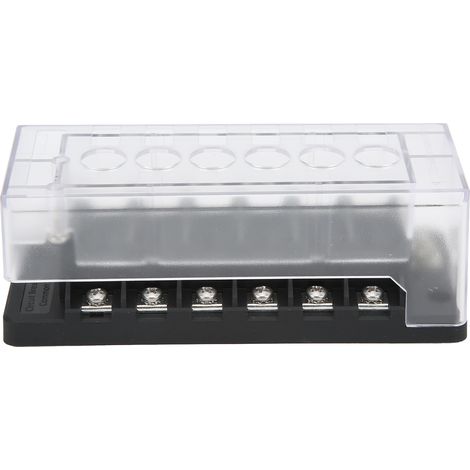 Disjoncteur à 6 positions avec protection contre les surcharges, 32 V CC, couvercle isolant transparent et capuchons étanches. (1/5)