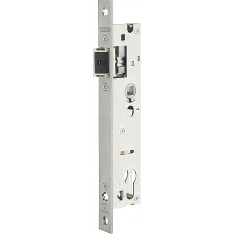 Thirard – Boitier de serrure encastrable à cylindre pour menuiserie métallique – Axe 26mm – Têtière inox à bouts carrés – Verrouillage efficace
