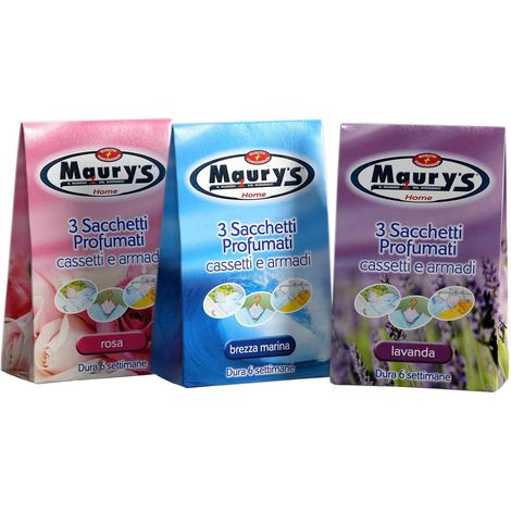 MAURY'S DEODORANTE 3 SACCHETTI PROFUMATI PER CASSETTI E ARMADI (1/2)