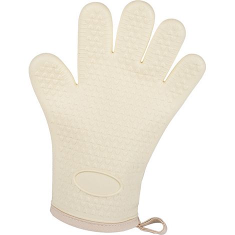 Gant de Cuisine en Silicone, Résistant à la Chaleur, Multifonctionnel pour Four, Micro-Ondes, Grillades, Couleur Ivoire. (1/5)