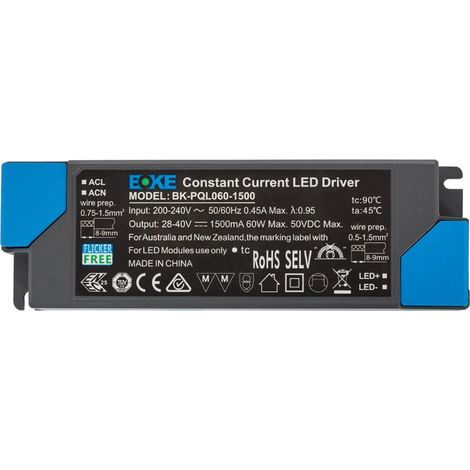 Driver BOKE 200-240V Sortie 28-42V DC 1500mA 60W No Flicker BK-PQL-060  60 W