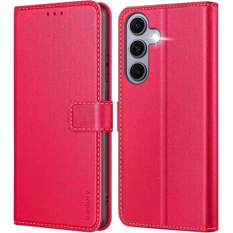 Handyhülle S24 FE Klapphülle Kartenfach Galaxy S24 FE 5G Rot (1/5)