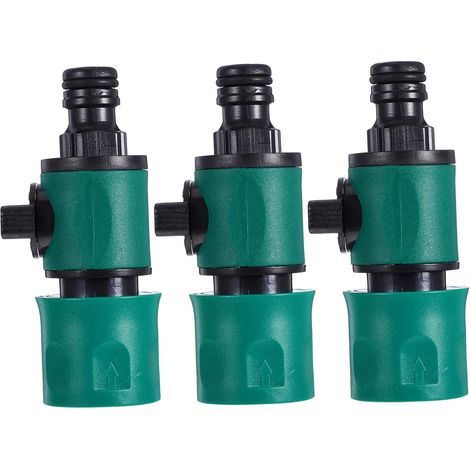 Conector rápido de manguera de plástico de 3 piezas, extensión de manguera de riego, kit de reparación de accesorios de agua (1/5)