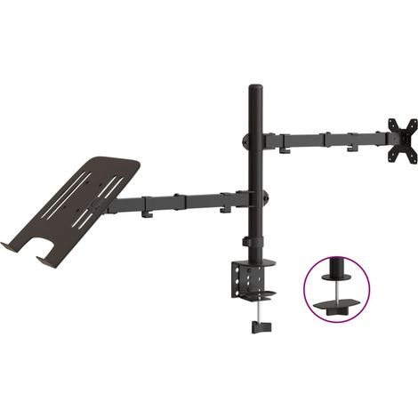 Support de moniteur noir acier VESA 75/100 mm (1/5)