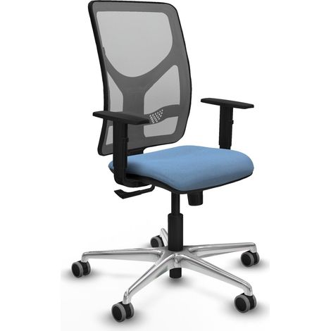 Chaise de bureau piqueras y crespo Motilla gris maille aluminium (1/2)