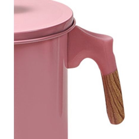 Filtre à huile japonais 1.4L, pot de rangement d'huile de cuisine avec séparateur, bois imitation, rose (1/3)