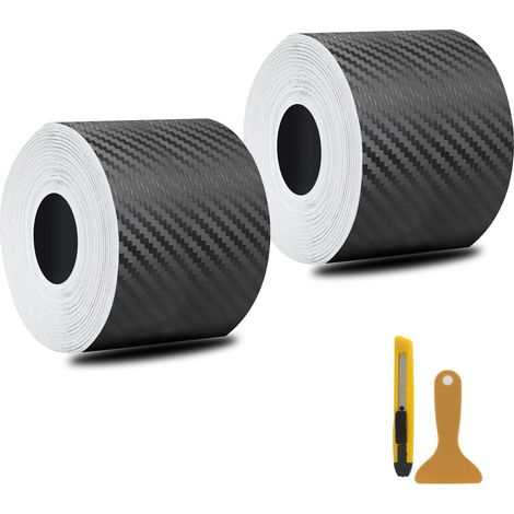 2 PCS Carbone Adhésif pour Voiture, 3 cm x 5 m, Bande Adhésive Antidérapante Imperméable, Protection Seuil Portière, Covering Carbone Auto Universel (1/5)