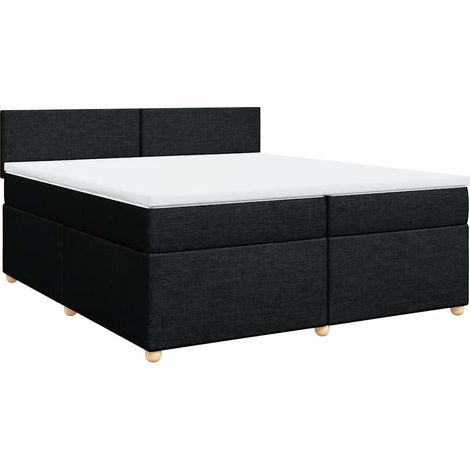 Maison Exclusive - Cama box spring con colchón tela negro 200x200 (1/5)