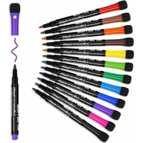 12 ensembles de stylos et effaceurs magnétiques pour tableau blanc[NX] (1/5)
