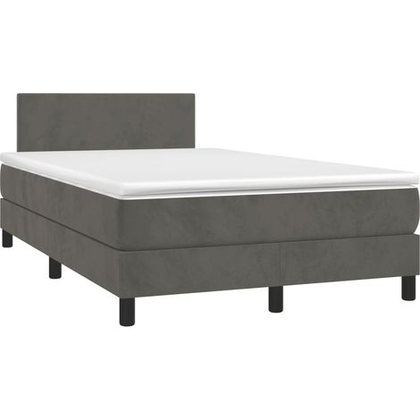 Maison Exclusive - Cama box spring con colchón terciopelo gris os (1/5)