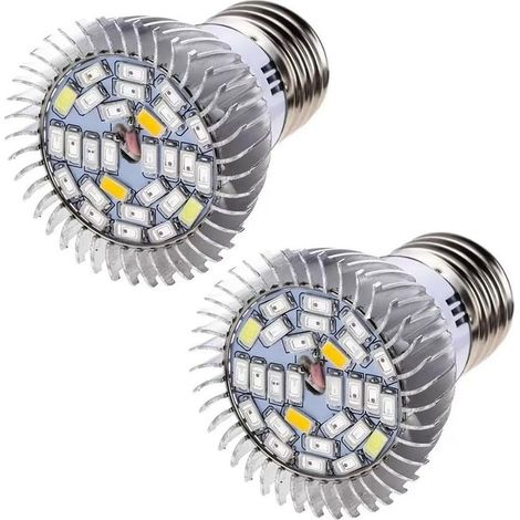 2pcs E27 Lumière de Croissance des Plantes 85-265V LED Grow pour Jardin Hydroponique Intérieur Serre 18W (1/5)