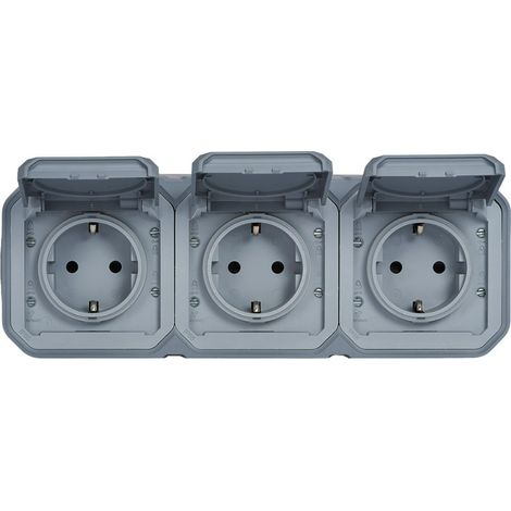 Legrand Interruptor plexo 3x2p+t sup gris
