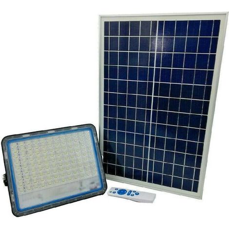 TrAdE Shop Traesio - Lampione Stradale Solare Faro A Led 200w Con Pannello Solare Luce Fredda 58200 - (1/5)