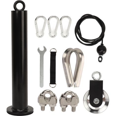 Einfach zu installierendes Seilzugsystem für Krafttraining, 360° drehbare Rolle, 2 m Kabel, Trizeps-Seilzugzubehör für das Heim-Fitnessstudio