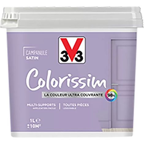 Peinture Multi-supports V33 Colorissim Satin Campanule 1 L