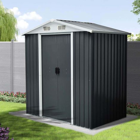 HOME DELUXE - Geräteschuppen BOHIO - Größe: L - Maße 204 x 131 x 190 cm , Raumfläche 2,5 m², inkl. Fundament I Gerätehaus Gartenschuppen Gartenschrank Gerätehaus Metall Gartenhaus Metallschuppen