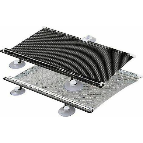 Set mit 2 Saugnapf-Rollos, Sonnenschutz, Verdunkelungsvorhängen für Auto und Zuhause – yky – 40 x 60 cm – Schwarz