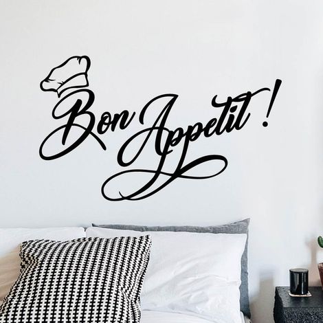 Bon Appetit Stickers Muraux Eating Texts Sticker Mural Restaurant Autocollants Décoratifs Vinyle Art Mural Décor Eating Texts Stickers Plus Autocollants Décoratifs (1/5)