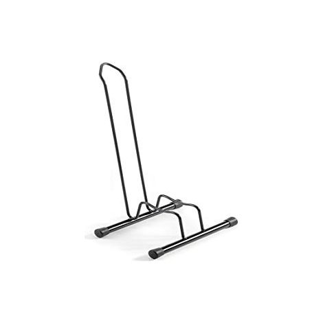 ANDRYS - Piedistallo Porta biciclette a Pavimento 1 posto, Non Smontabile o Modulabile, anche per Bici con Freno a Disco, con Tappi in Pvc Neri, in Acciaio, Verniciato, Colore Nero, 38.5 x 29 x 67 cm,
