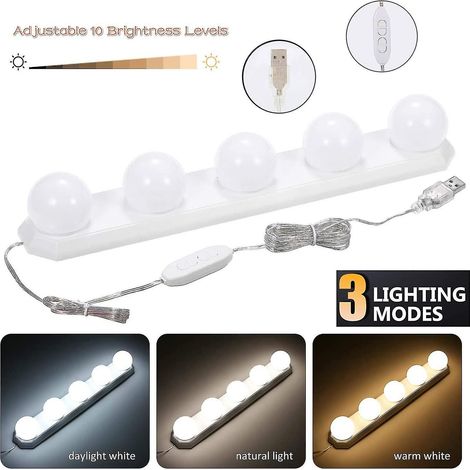ampoules LED miroir lumière LED tricolore Usb beauté maquillage ampoule (1/4)
