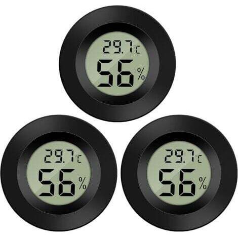 Mini-Digital-LCD-Thermometer-Hygrometer -50-70℃ 10%-99% RH Tragbar für Büro Küche Luftbefeuchter Inkubatoren Reptilien (3 Stück)