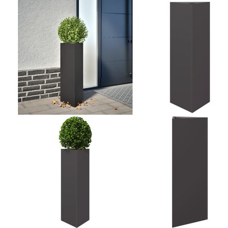 vidaXL Jardinière noir triangulaire 30x26x75 cm acier (1/5)