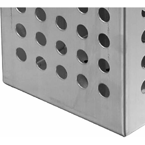 Égouttoir à couverts carré en acier inoxydable, porte-ustensiles de cuisine, organisateur de rangement de comptoir pour baguettes cuillères fourchettes. (1/3)