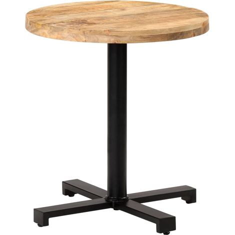Table de bar ronde KOZA - Plateau en bois de manguier & pied en fer noir 70 cm-Diamètre 70 cm (1/5)