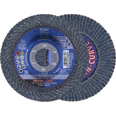 Macinazione Gamma Ø 115 Mm (13 300 Giri / Min), Polifan® Sg-Zirkon-Curve, Radiale, Gola: 40, Larghezza. : Filetto Salda - 5 Mm (1/5)