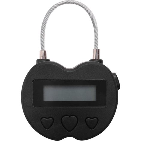 Cadenas électronique de voyage à minuterie intelligente avec écran LCD, rechargeable par USB.