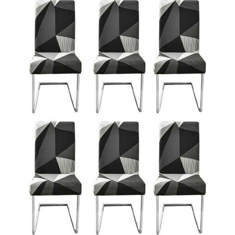 Housse de Chaise Salle à Manger Extensible 6 Pièces,Couverture de Chaise Facile à Nettoyer pour Décor Salle à Manger Hôtel (1/4)