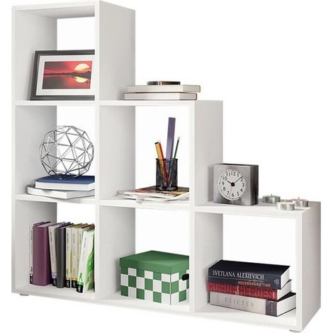 Estantería Lexicon, Blanco, Abierta sin pared trasera, Aglomerado laminado, Número de puertas: 0, Número de cajones: 0, 108x105x33cm