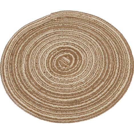 Set de table rond en ramie style japonais, joli sous-tapis isolant en ramie (taille café)