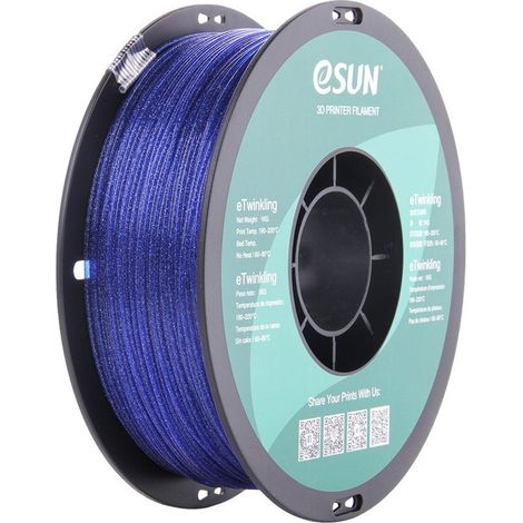 eSUN PLA Twinkling Filament, 1.75mm, 1000g eSUN PLA Twinkling Filament 1.75mm 1000g Blue
