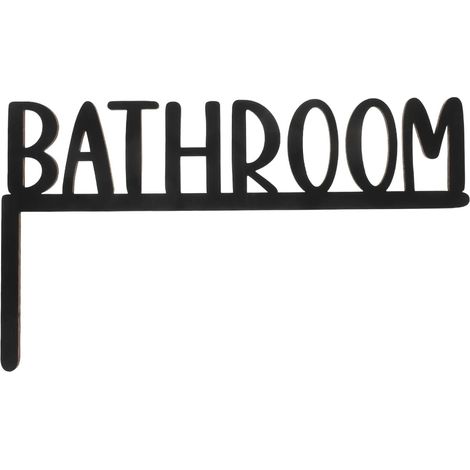 Plaque de porte en bois pour salle de bain - Design de lettres - Décoration d'intérieur rustique - Installation facile - Durable (1/5)