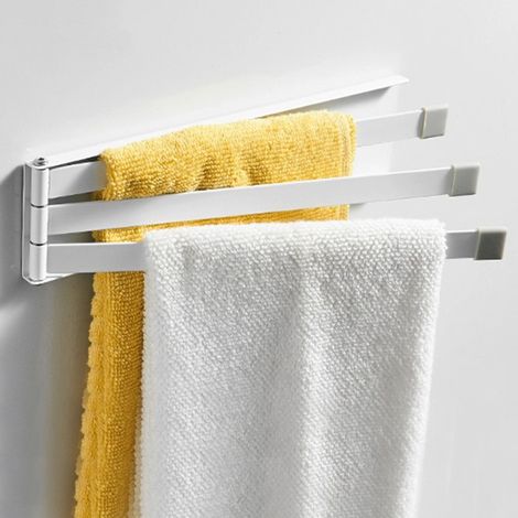 Porte-Serviettes - Support 3 Bras Pivotants 180° - Sans Perçage - Pour Cuisine et Salle de Bains - 1 Pièce