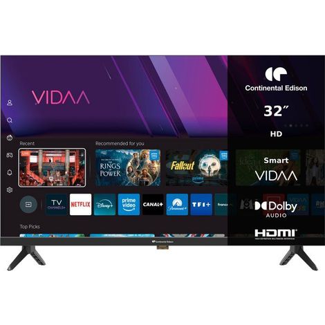 CONTINENTAL EDISON - CELED32SVHD26B7 - LED HD TV 32" (80 cm) - 3xHDMI, 2xUSB - schwarz (1/5)