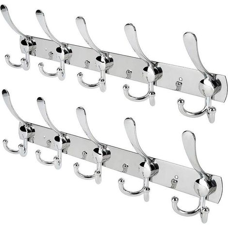 Set aus 2 Garderoben- und Hutablagen aus Edelstahl, Wandhaken aus Aluminiumlegierung für das Badezimmer