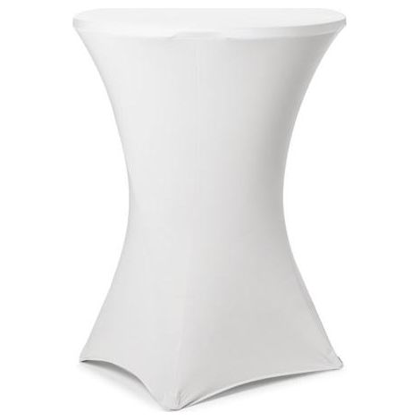 Mantel para mesa de cóctel, 80x110 cm, color blanco